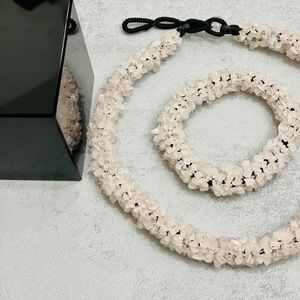 Crush Pink Jade Necklace/bracelet set